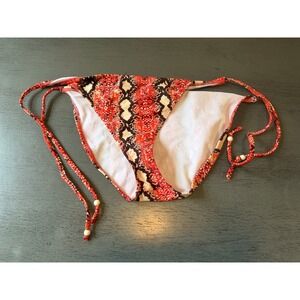 orange snake skin print WINKI  lined swimsuit bikini bottom size XL